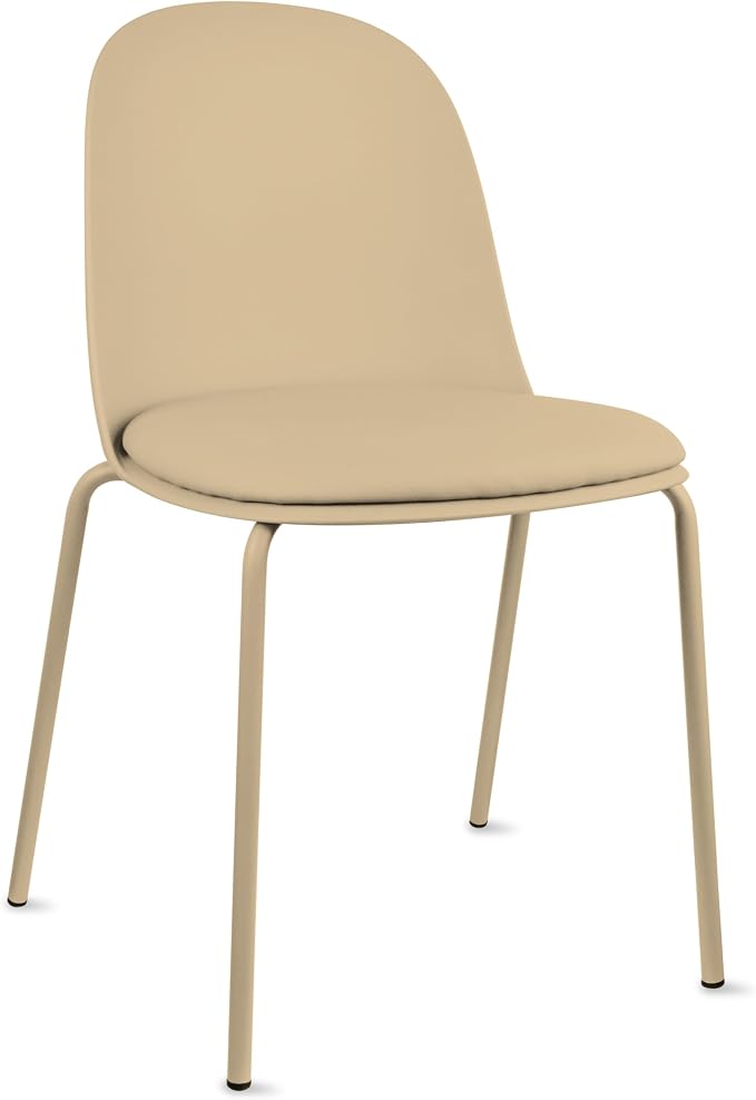2xhome Parent Modern Stackable Armless Dining Chair | Plastic Shell Seat - Image 4