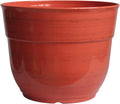 Garden Elements Indoor/Outdoor Glazed Brushed Happy Plastic Planter, Earth Red by GardenElements