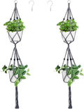 Belit 2 Pack Double Macrame Plant Hangers 2 Tier Hanging Planter Basket by Belit