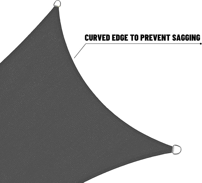 SUNNY GUARD Sun Shade Sail 20' X 26' Rectangle Graphite Grey UV Block Sunshade - Image 7