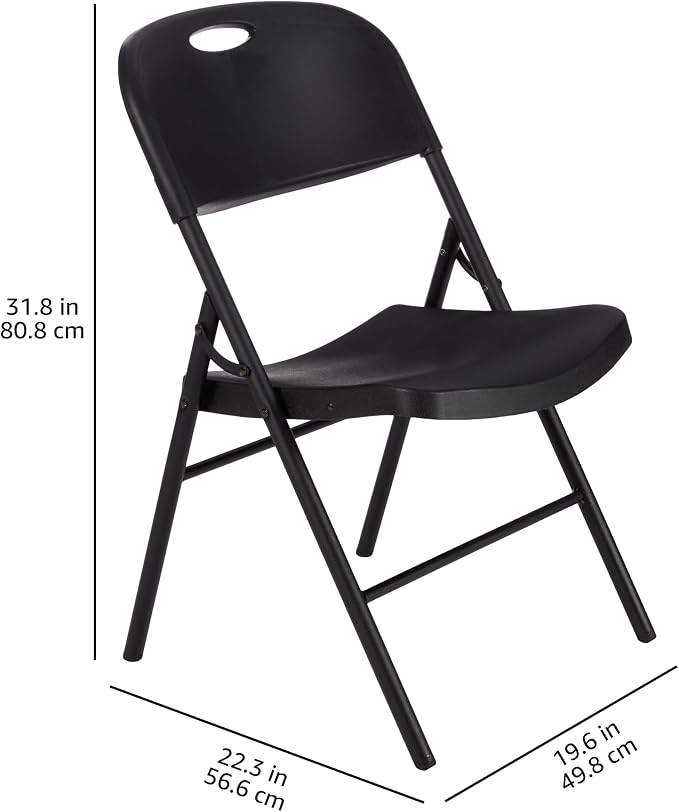 Amazon Basics Portable Folding Plastic Chair, Events Seating, 350-Pound Capacity - Image 3