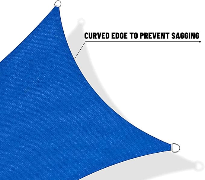 SUNNY GUARD Sun Shade Sail 10'x10'x10' Triangle Blue UV Block Sunshade - Image 7
