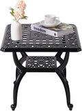21" Cast Aluminum Outdoor Side Table, Small Patio Table, Outdoor Coffee Tables by Unknown
