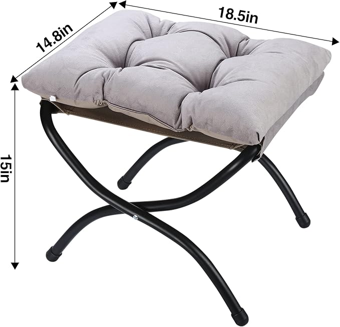 15" Foldable Foot Stool Ottoman - Image 7