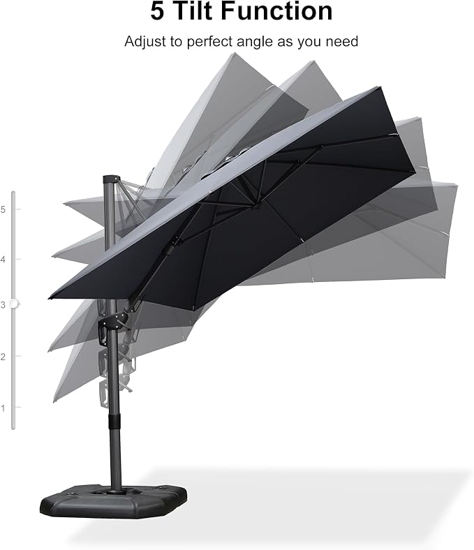 PURPLE LEAF 8.2' X 11.5' Left-right Tilting Patio Umbrella Outdoor Cantilever - Image 8