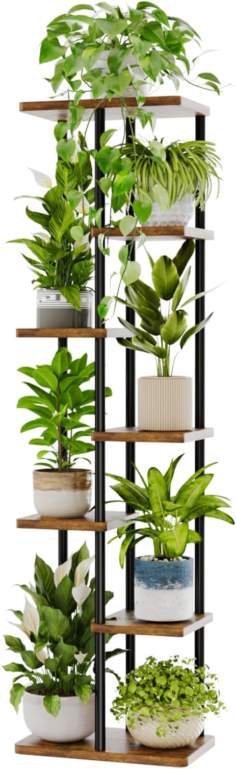 Bamworld Tall Plant Stand Indoor, 7 Tier Plant Shelf by Bamworld