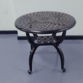 Cast Aluminum Outdoor Side Table, All Weather Round Small Coffee Table by Unknown