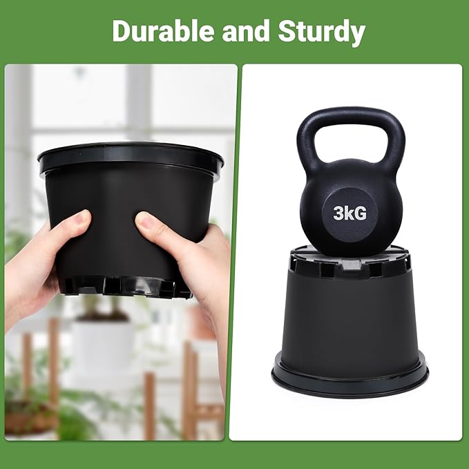 GREANER Nursery Pots, 1 Gallon Durable Flower Pots - Image 3