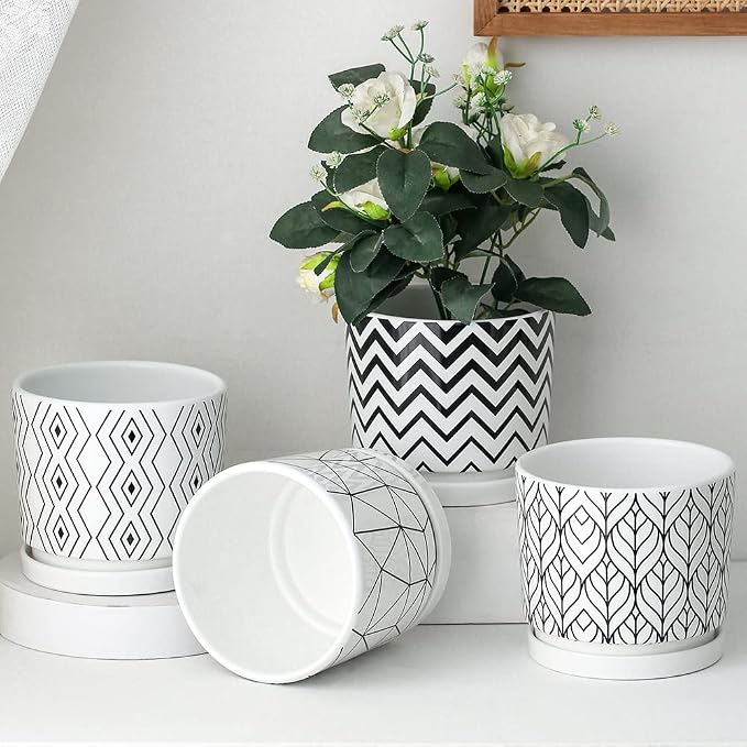 Ton Sin Plant Pots, 5.5 Inch White Pots - Image 7