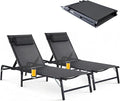 2 Pack Foldable Chaise Lounge Chair by HOMELYM