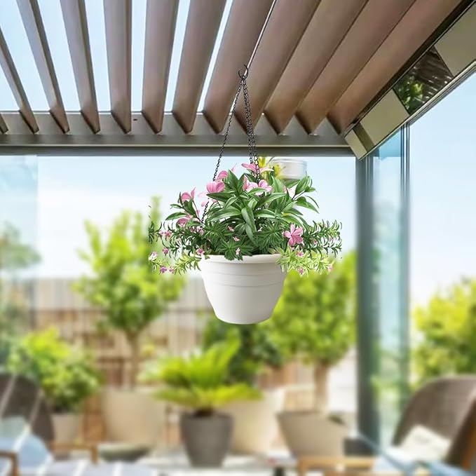 5 Pack 10 Inch Plant Pots for Indoor Outdoor, Plastic Floor Planters - Image 4
