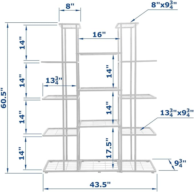 MTB Garden 5 Tier 14 Potted Metal Large Plant Stand - Image 3