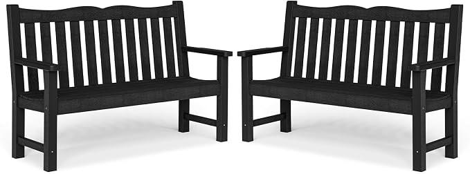 Stoog All-Weather Outdoor Benches Set of 2, Never Fade & Rust-Proof HIPS by Stoog