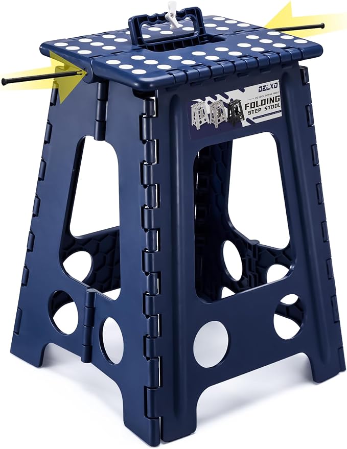 Delxo Folding Step Stool 17.5 Inch, Heavy Duty Step Stools by Delxo