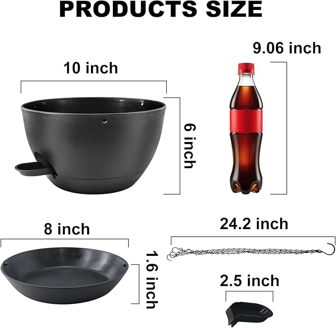 10 inch Hanging Planters for Indoor Plants, 3 Pack Self-Watering Hanging - Image 3