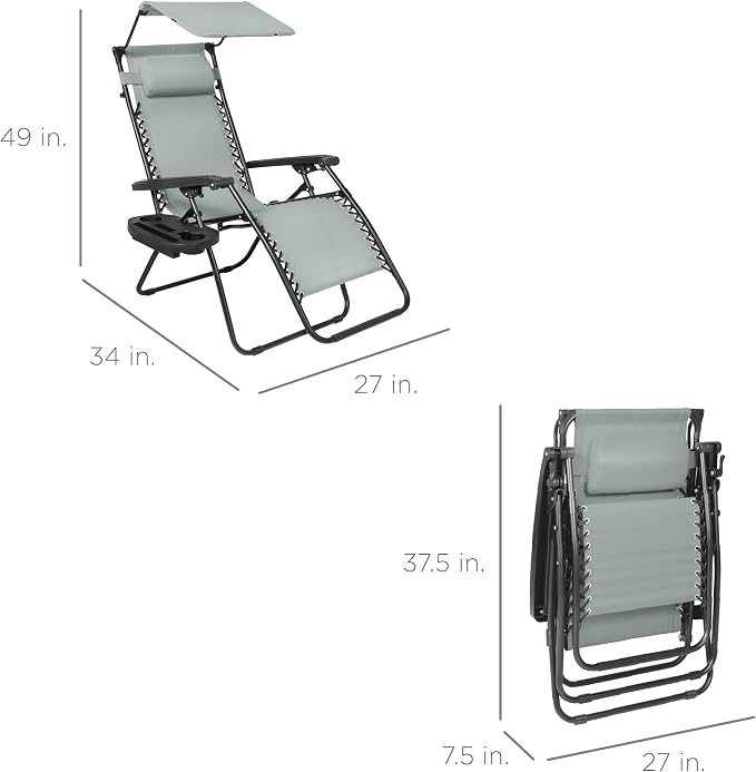 Best Choice Products Folding Zero Gravity Outdoor Recliner Patio Lounge Chair - Image 3