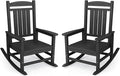 KINGYES Oversized HDPE Outdoor Rocking Chair Set of 2, Widened Seat Patio by KINGYES