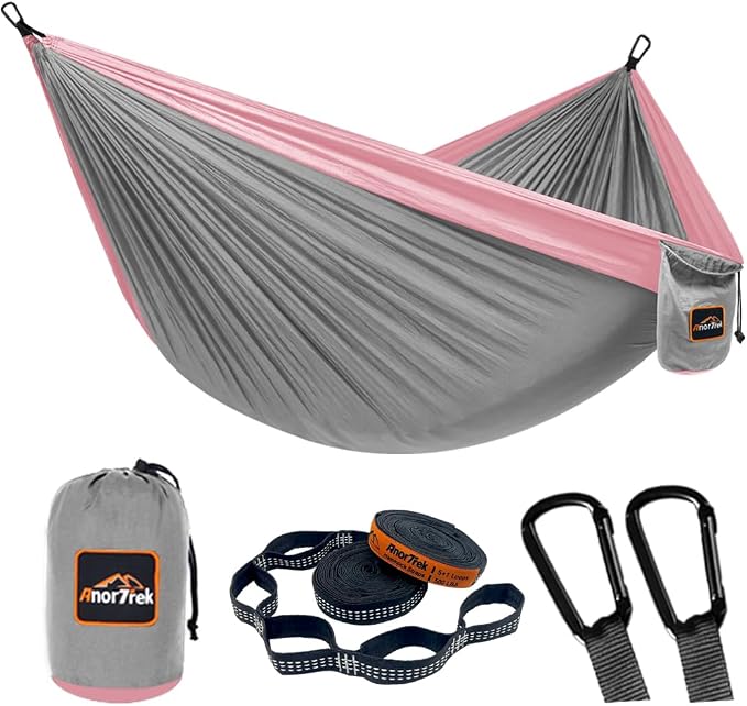 Camping Hammock, Super Lightweight Portable Parachute Hammock by AnorTrek