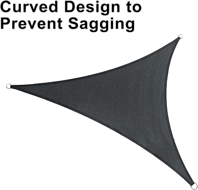 LOVE STORY Custom Size 6'x12'x13.4' Graphite Grey Sun Shade Sail Right Triangle - Image 6