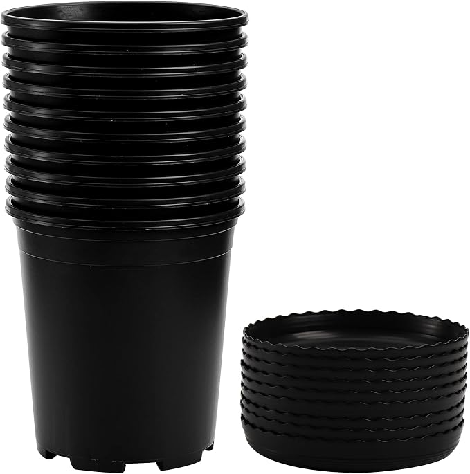 Fasmov 10PCS 1 Gallon Durable Nursery Pot Garden Flower Pots Nursery Plant by Fasmov