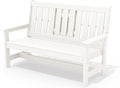 SERWALL Outdoor Bench with Cup Holder, All Weather Patio Benches with High by SERWALL