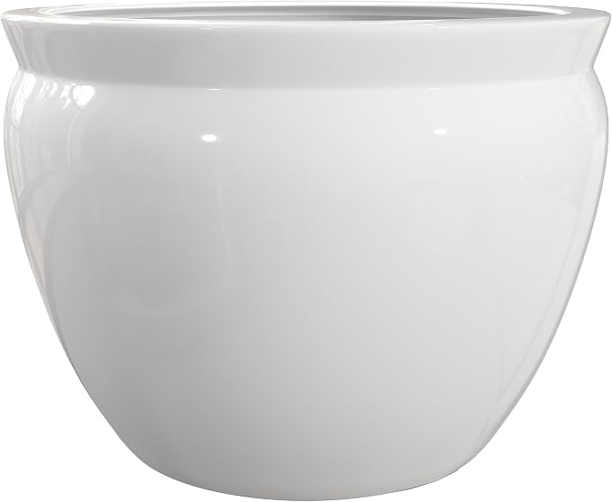 Red Lantern Large 22" White Porcelain Fishbowl Planter - Image 6