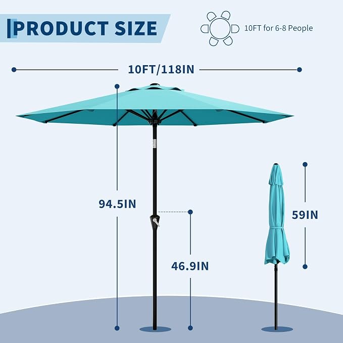 Garvee 10FT Patio Umbrella - Image 2