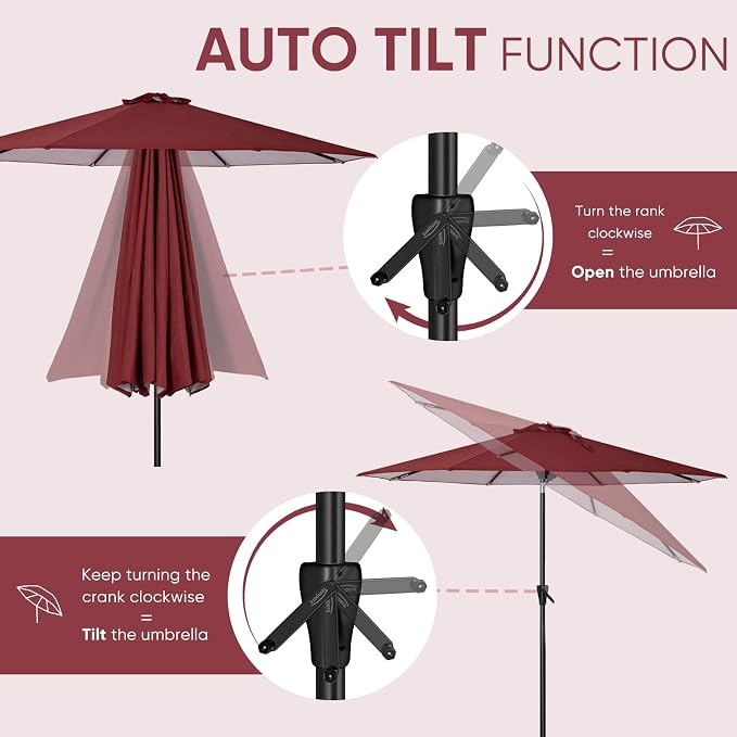 Tempera Patio Market Outdoor Table Umbrella - Image 2