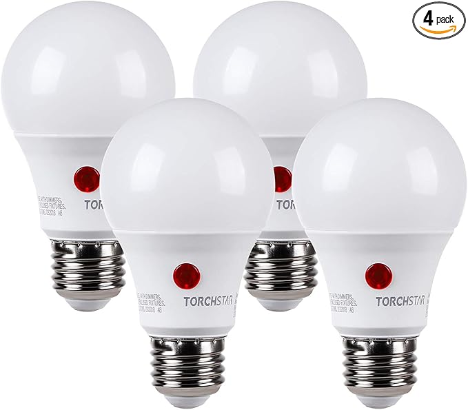 TORCHSTAR Dusk to Dawn Light Bulbs Outdoor, Sensor A19 LED Light Bulb, Auto by TORCHSTAR