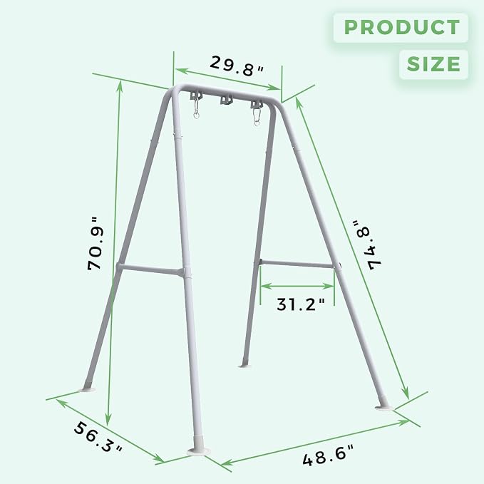 G TALECO GEAR Hammock Chair Stand, Heavy-Duty Steel 300LBS Multi-Use Hammock - Image 6