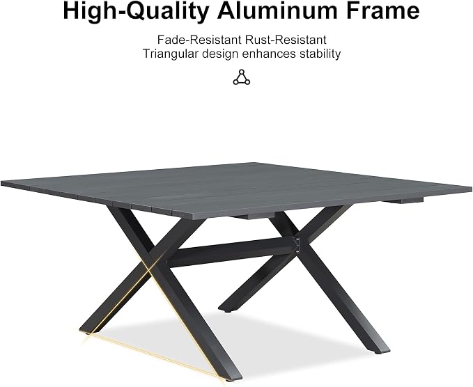 PURPLE LEAF 5 Pieces Oversized Square Patio Dining Set - Image 6