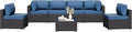 7 Pieces Outdoor Patio Sectional Sofa Couch, Wicker Furniture Patio by Shintenchi