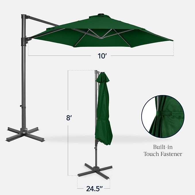 Best Choice Products 10ft Offset Cantilever Hanging Market Patio Umbrella - Image 2