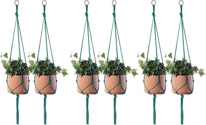 ELANE 6PCS Macrame Plant Hanger Indoor Hanging Planter Basket Decorative by ELANE