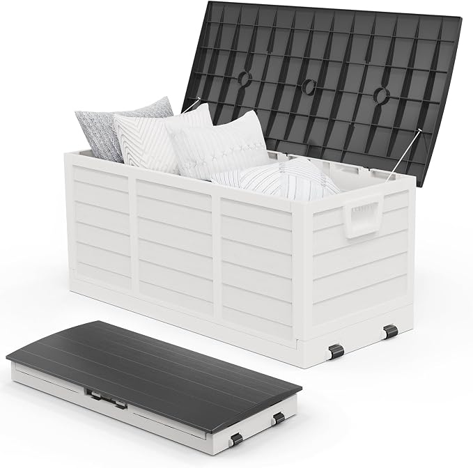 VINGLI 75 Gallon Collapsible Outdoor Storage Box, Simple-to-assemble Plastic by VINGLI