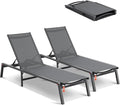 VEVOR 2 Pcs Chaise Lounge Chairs Outdoor, Aluminum Patio Lounge Chair by VEVOR