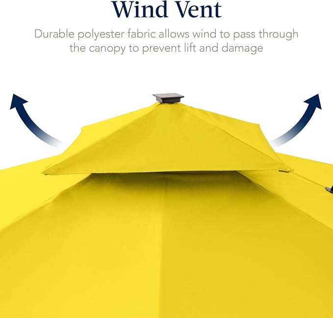 Best Choice Products 9x12ft LED Cantilever Patio Umbrella w/Base Included & - Image 7