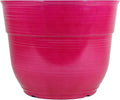 Garden Elements Indoor/Outdoor Glazed Brushed Happy Plastic Planter, Bright Pink by GardenElements