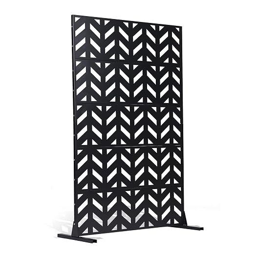 VEVOR Metal Privacy Screen, Outdoor Privacy Screens 5-Panel, Freestanding - Image 10
