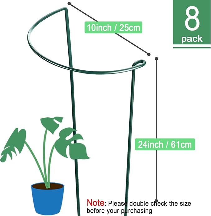 HiGift 8 Pack 24 Inch Plant Support Stakes, Flower Indoor Outdoor - Image 2