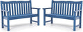 Stoog Outdoor Benches Set of 2, 2-Person All-Weather HIPS Garden Bench by Stoog