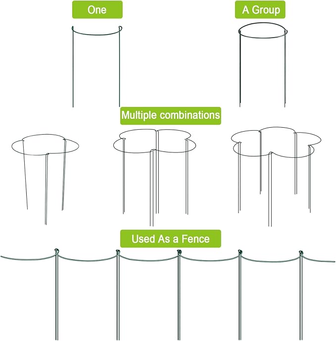 HiGift 8 Pack 24 Inch Plant Support Stakes, Flower Indoor Outdoor - Image 6