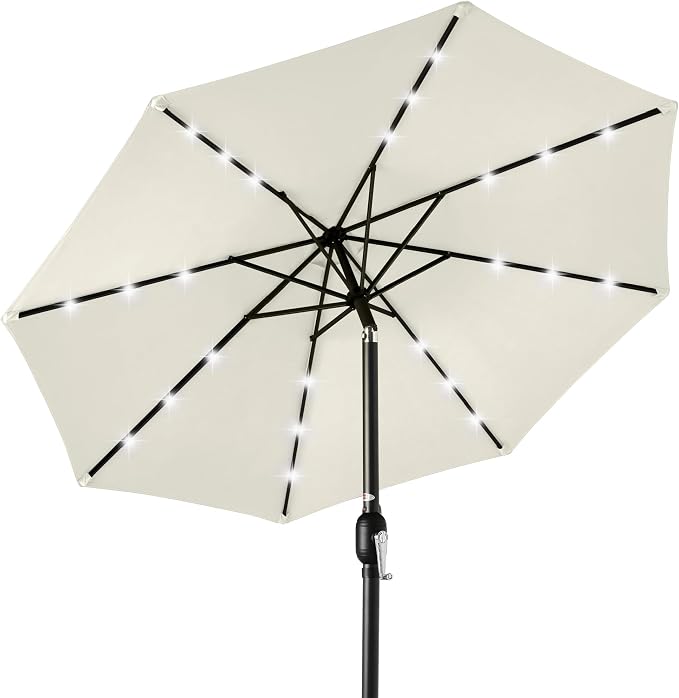 Best Choice Products 10ft Solar Polyester LED Lighted Patio Umbrella w/Tilt by BestChoiceProducts