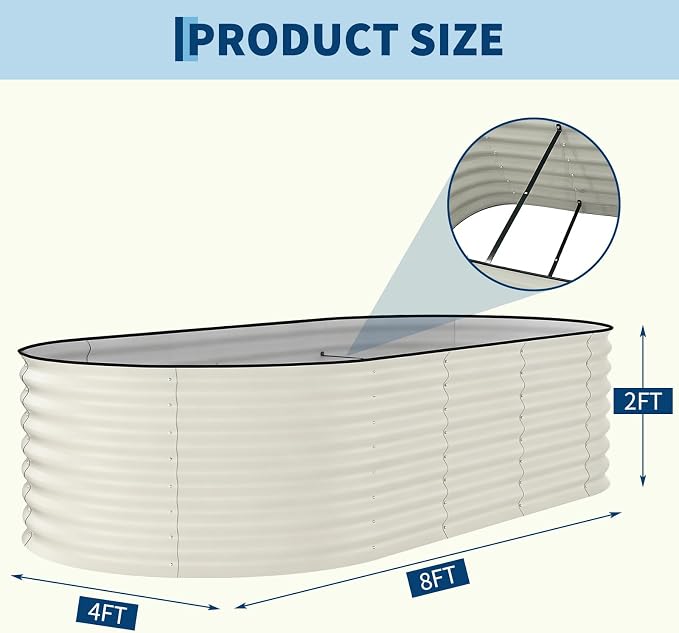 Garvee Galvanized Raised Garden Bed Outdoor, Rust-Resistant Raised Garden Beds - Image 2