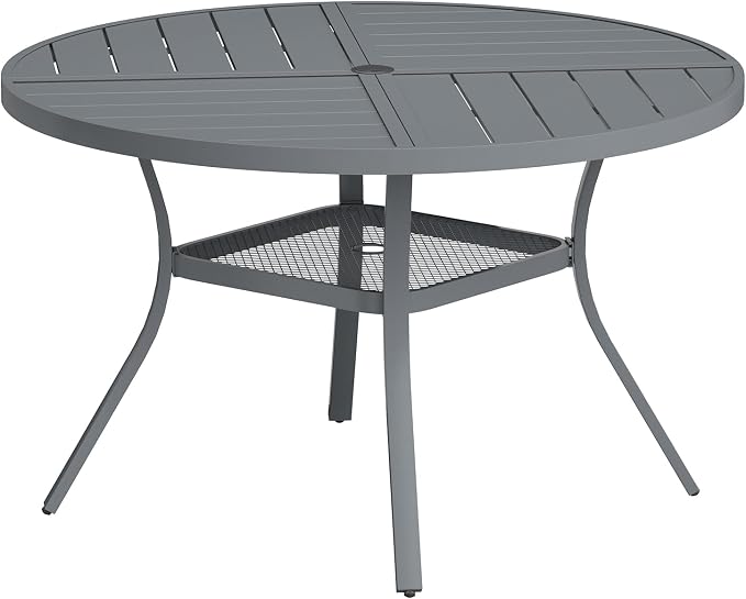 VICLLAX Round Patio Table with Adjustable Umbrella Hole by HOME