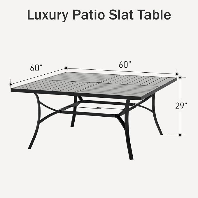 PHI VILLA Large Outdoor Square Dining Table - Image 3