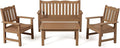 Stoog HIPS Outdoor Patio Dining Set, 4-Piece All-Weather Garden Bench, Chairs by Stoog