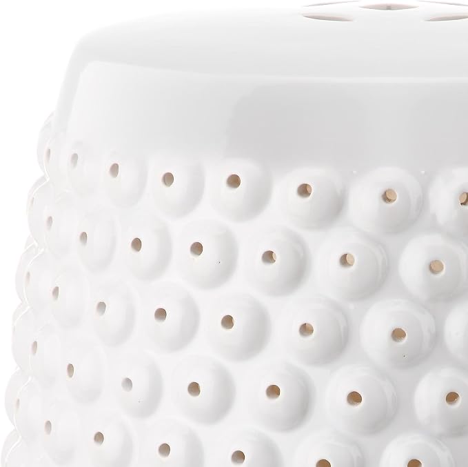 Safavieh Castle Gardens Collection Stella Nail Head White Glazed Ceramic Garden - Image 4