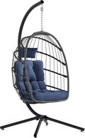 SWITTE Egg Chair Outdoor with Stand, Indoor Wicker Hanging Egg Swing Chair with by SWITTE