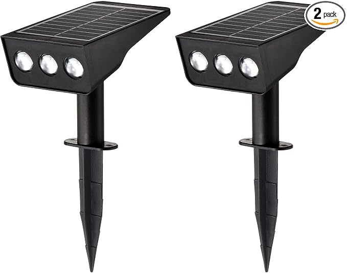Solar Spot Lights Outdoor, 2 Pack Solar Landscape Spotlights 3 Lighting Modes by Unknown